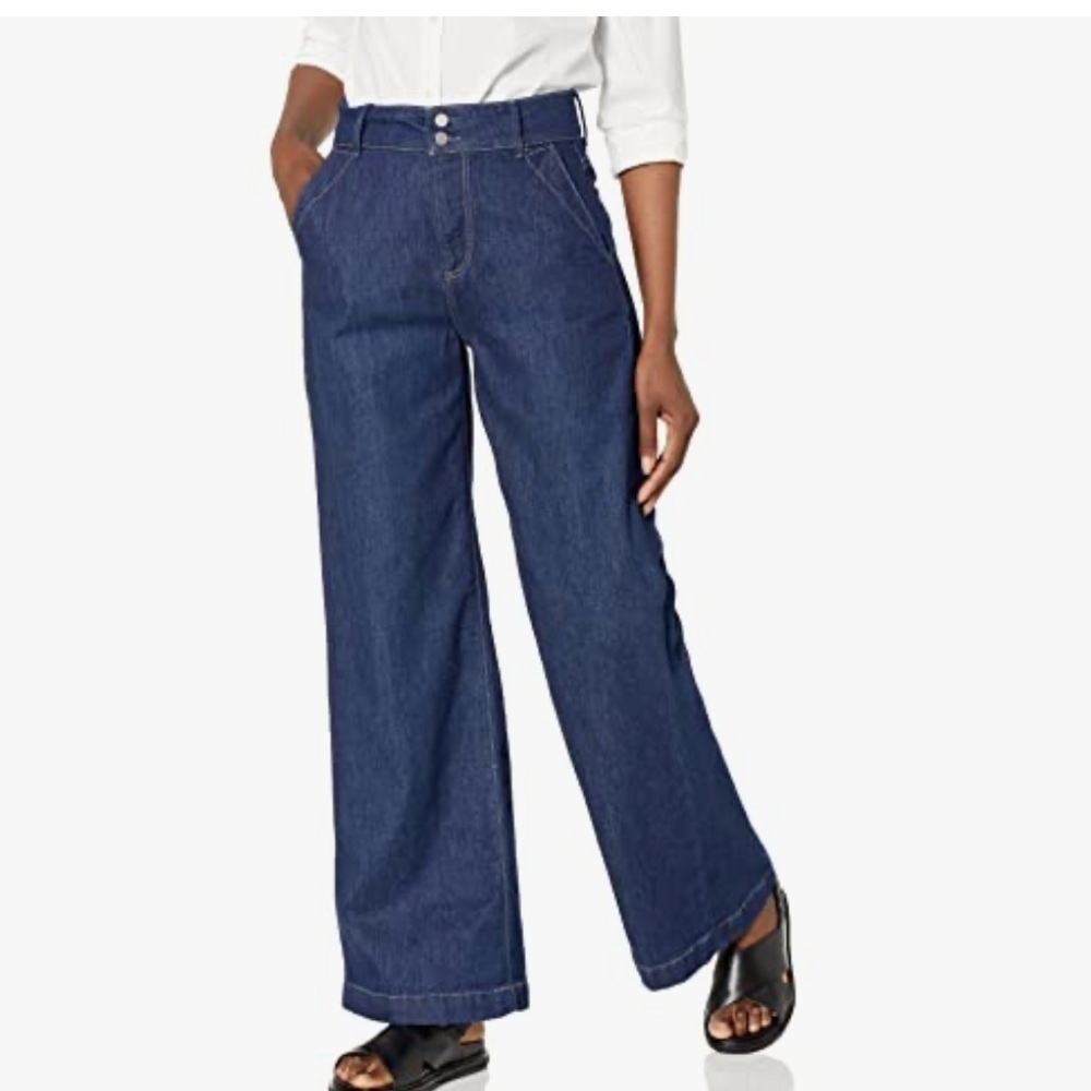 PAIGE Women's Harper High Rise Wide Leg Jeans - Blue